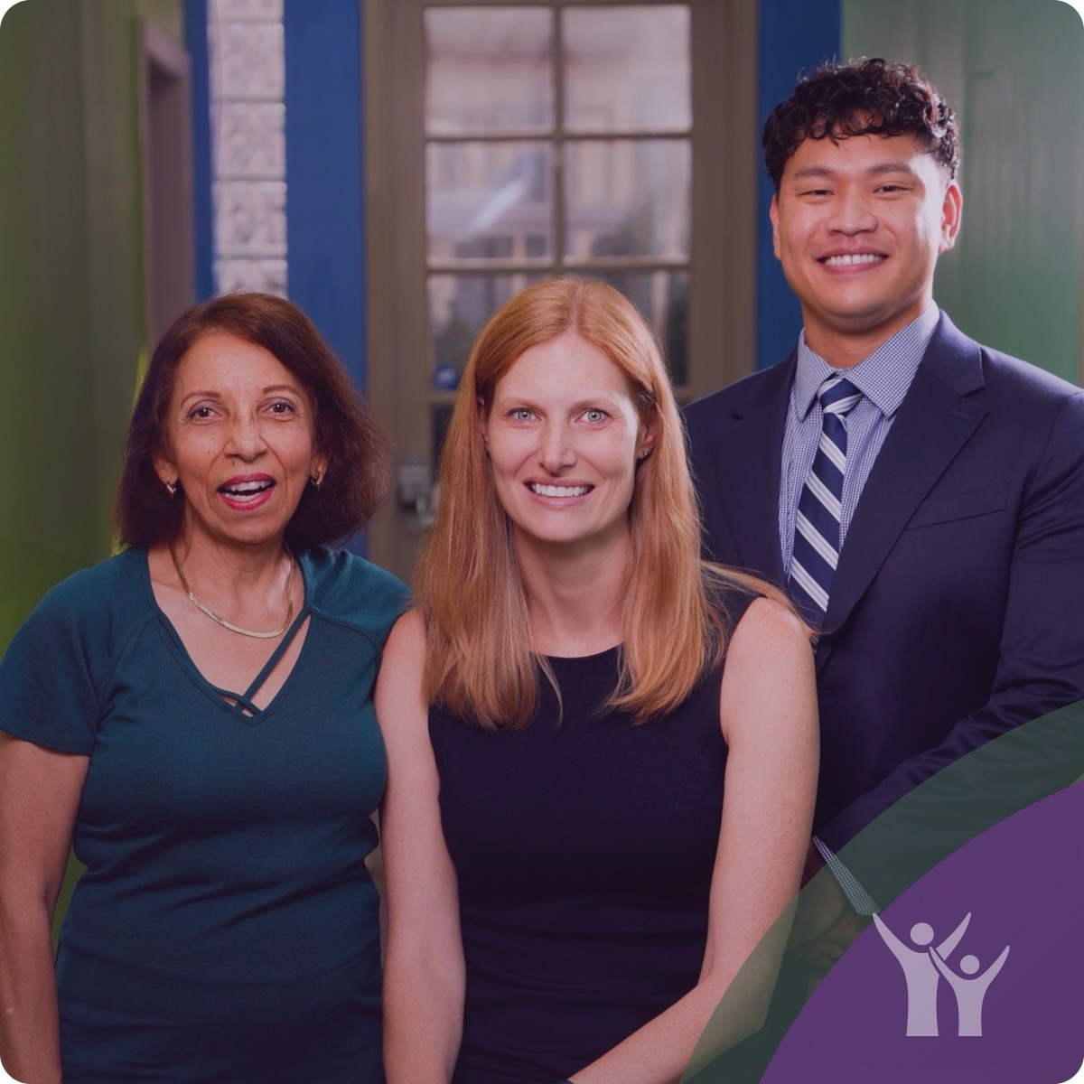Dr. Maria Soto, Chelsea Young and Dr. Jeffrey Lim at the Ivy League Pediatrics entrance