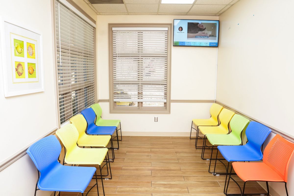 The Ivy League Pediatrics waiting room, with daylight from the window